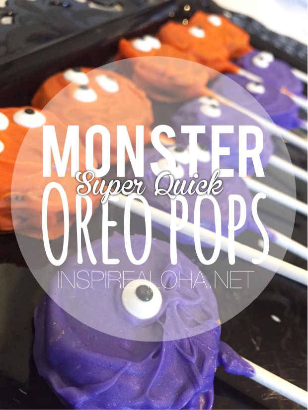 Monster Oreo Pops -- Super Quick Halloween Treats -- inspirealoha.net